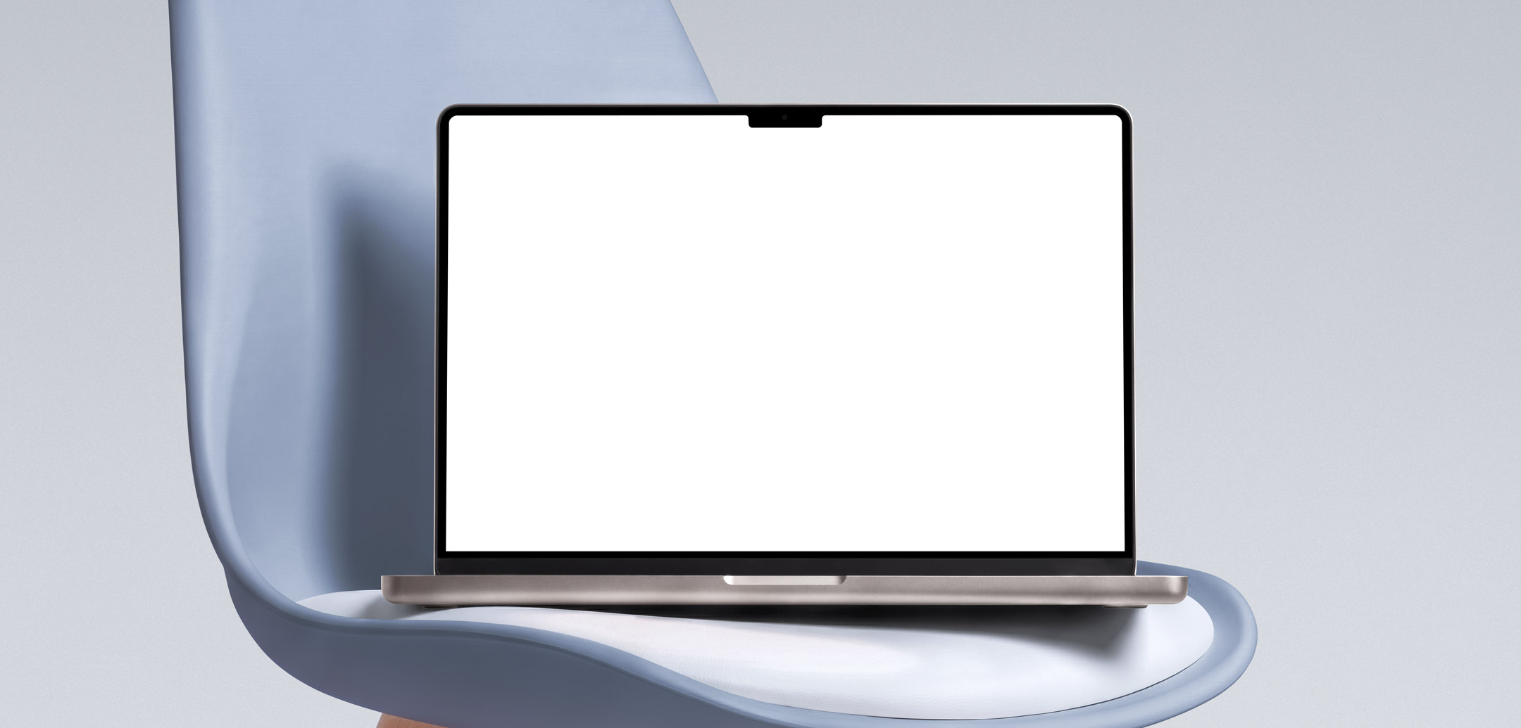 A laptop resting on a chair, its screen showing the Sea Global MAP key visual